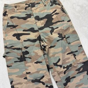 GAP Pants Women's 4 Petite Green Camo Loose Khaki Cargo 90's Y2K Army‎ Trouser